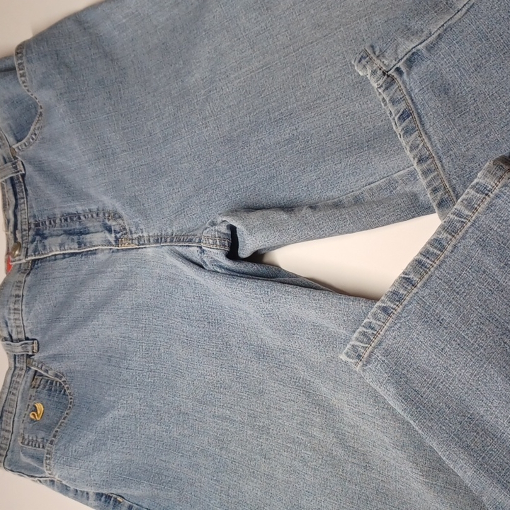 Gloria Vanderbilt size 14 short petite jeans light denim